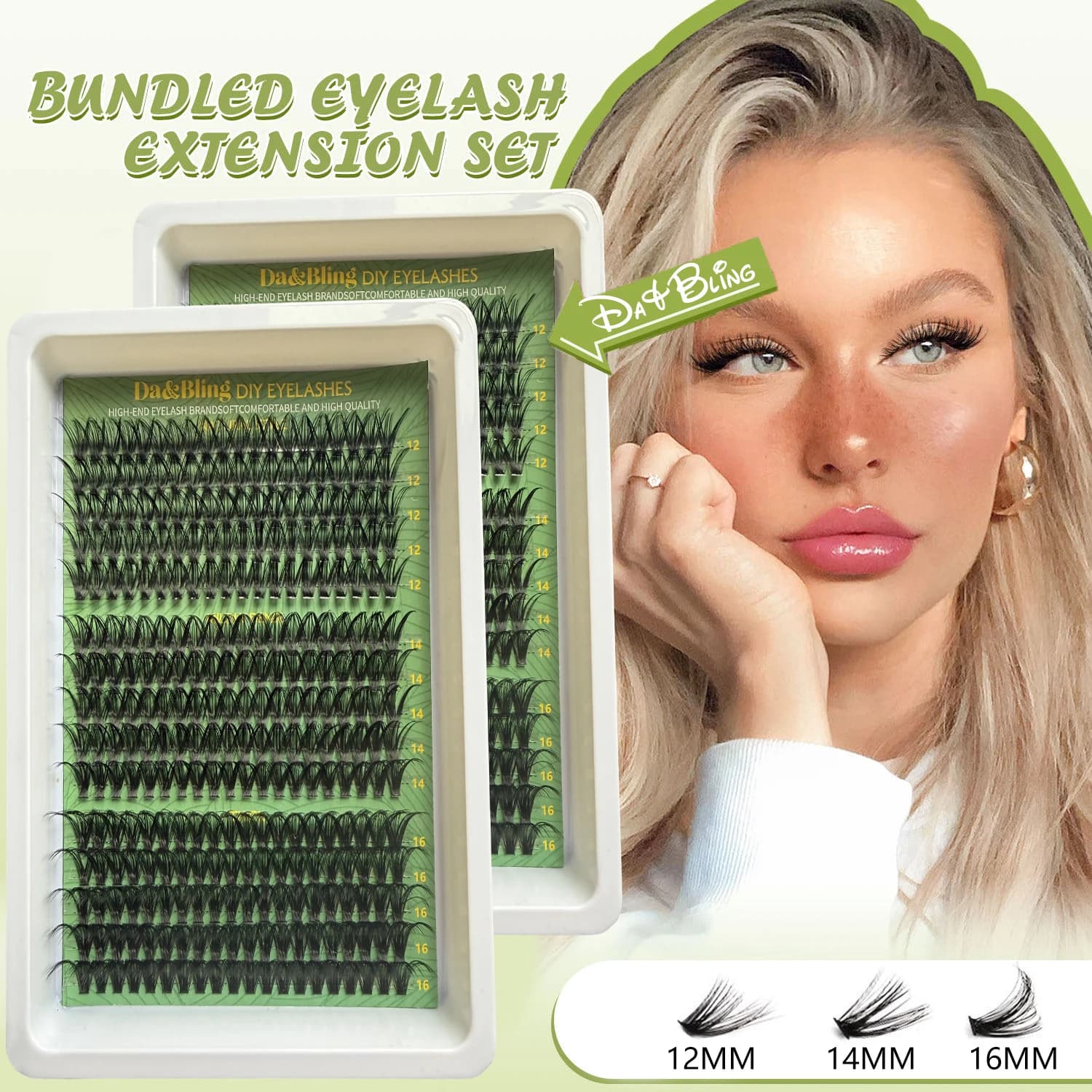 300 Pieces Faux Eyelashes Individual Curve D, 3 Styles 30D+40D+50D, Soft, Soft, Confortevoli, Reusable, Wispy Effect for Eye Makeup