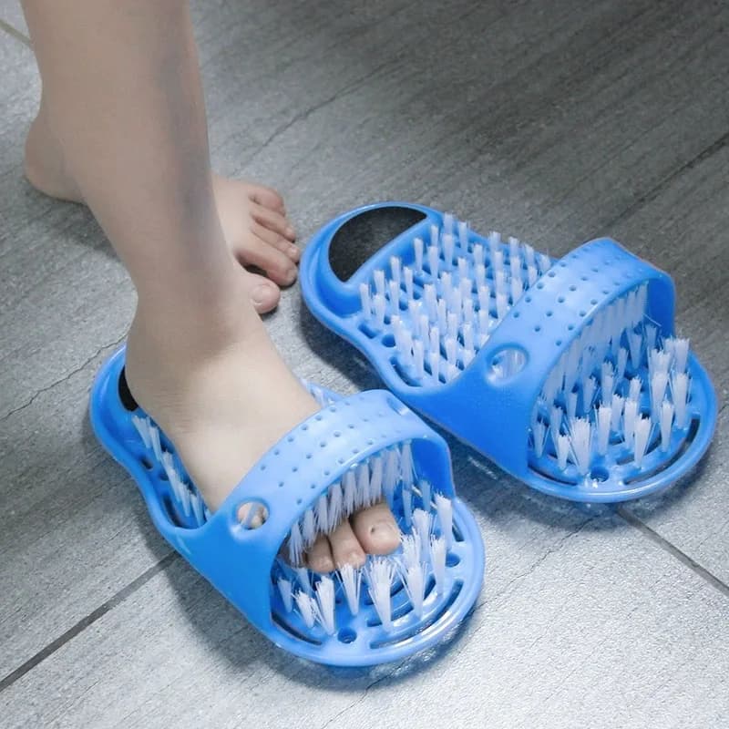 Ciabatte Massaggianti in Plastica per Doccia e Bagno, Spazzola per Piedi con Pietra Pomice, Strumento per la Cura dei Piedi e la Rimozione della Pelle Morta