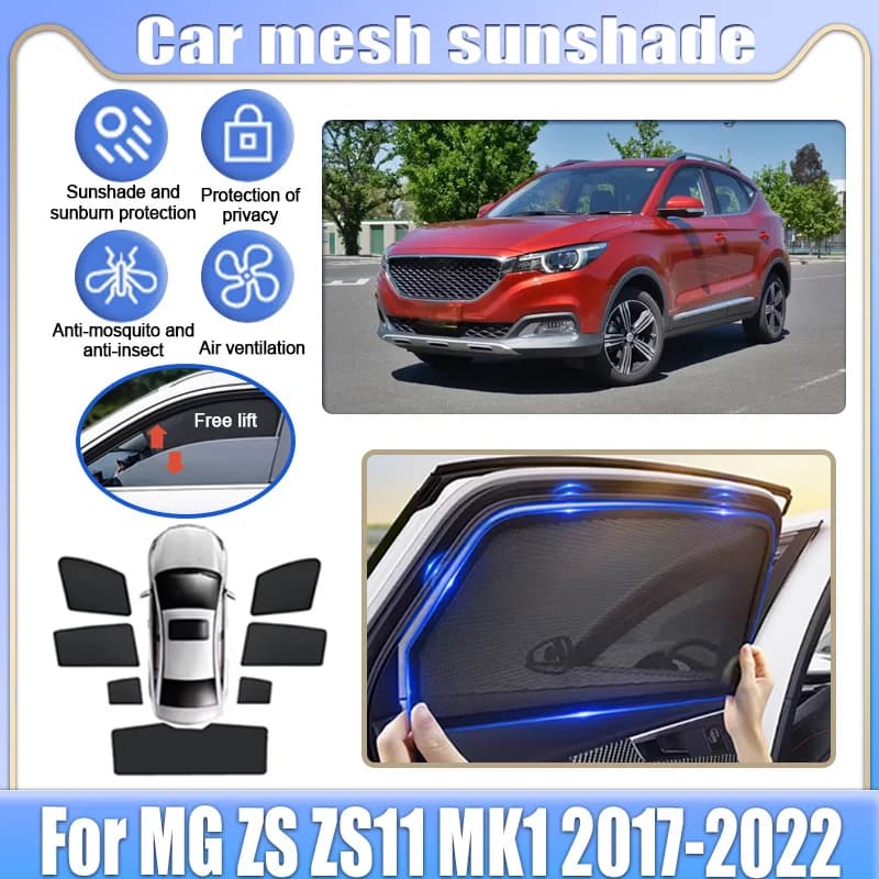 Per MG ZS ZS11 MK1 2017-2022 Tendine Parasole a Rete per Finestrini Auto, Protezione Solare, Tenda Privacy, Visiere Parasole Anti-Zanzare, Accessori Auto