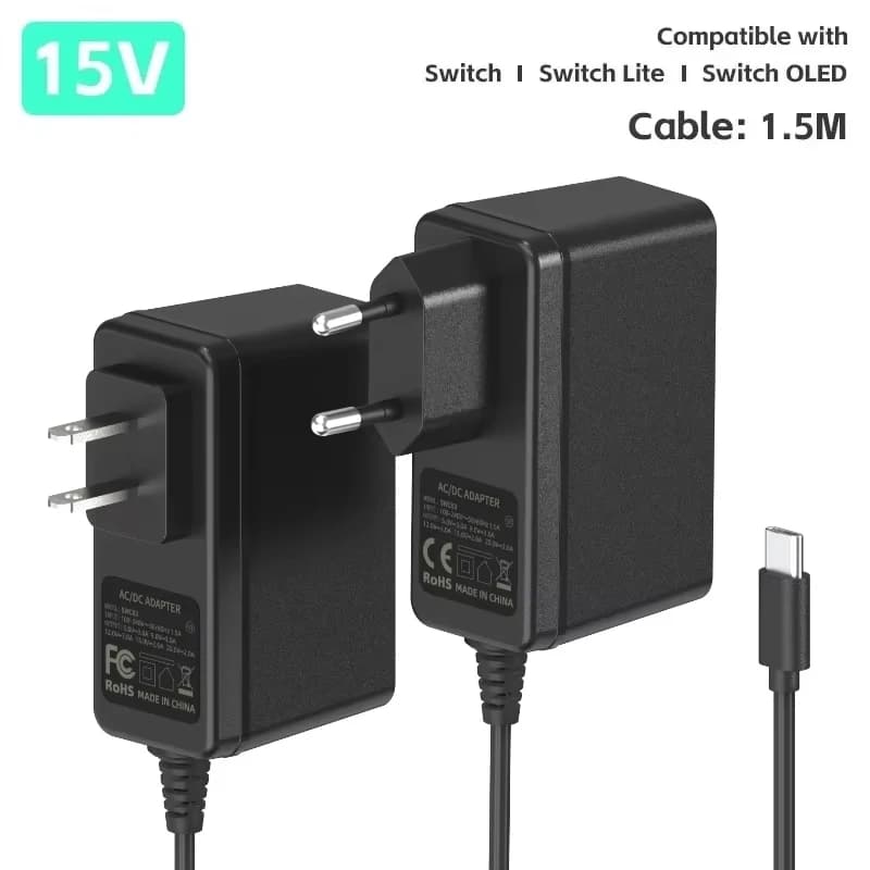 DATA FROG Caricatore adattatore CA con spina UE/USA Alimentatore USB di tipo C per ricarica domestica da viaggio OLED Switch