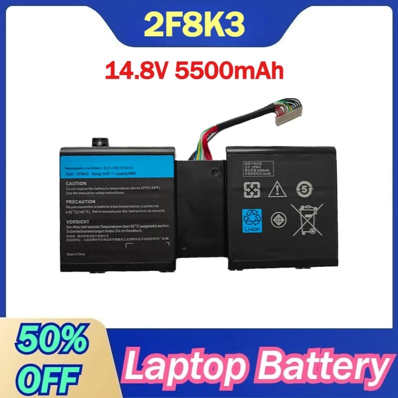 Batteria per Laptop 2F8K3 14.8V 5500mAh per Dell Alienware 17 18 G33TT 0G33TT M17X R5 M17X R6 M18X R3 M17X R5