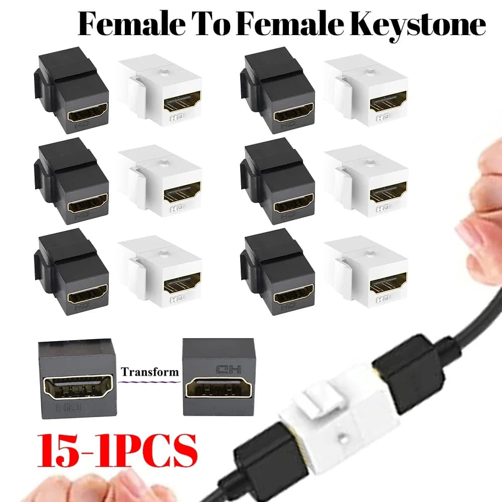 Keystone Plate Adapter HDMI-Compatible Female To Female Keystone Support 4k Easy To Use for Wall Plate Outlet Panel