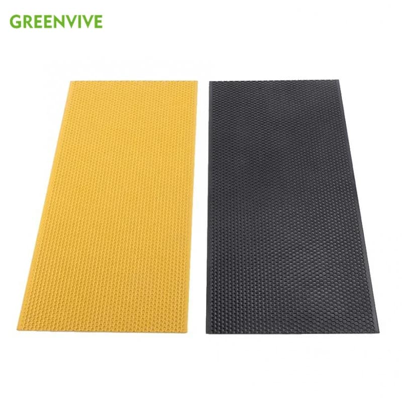 10PCS Foglio di base in plastica rivestita in cera d'api Pettine per api Cornice quadrata per miele Cornici per alveare Fogli di base Attrezzatura per l'apicoltura