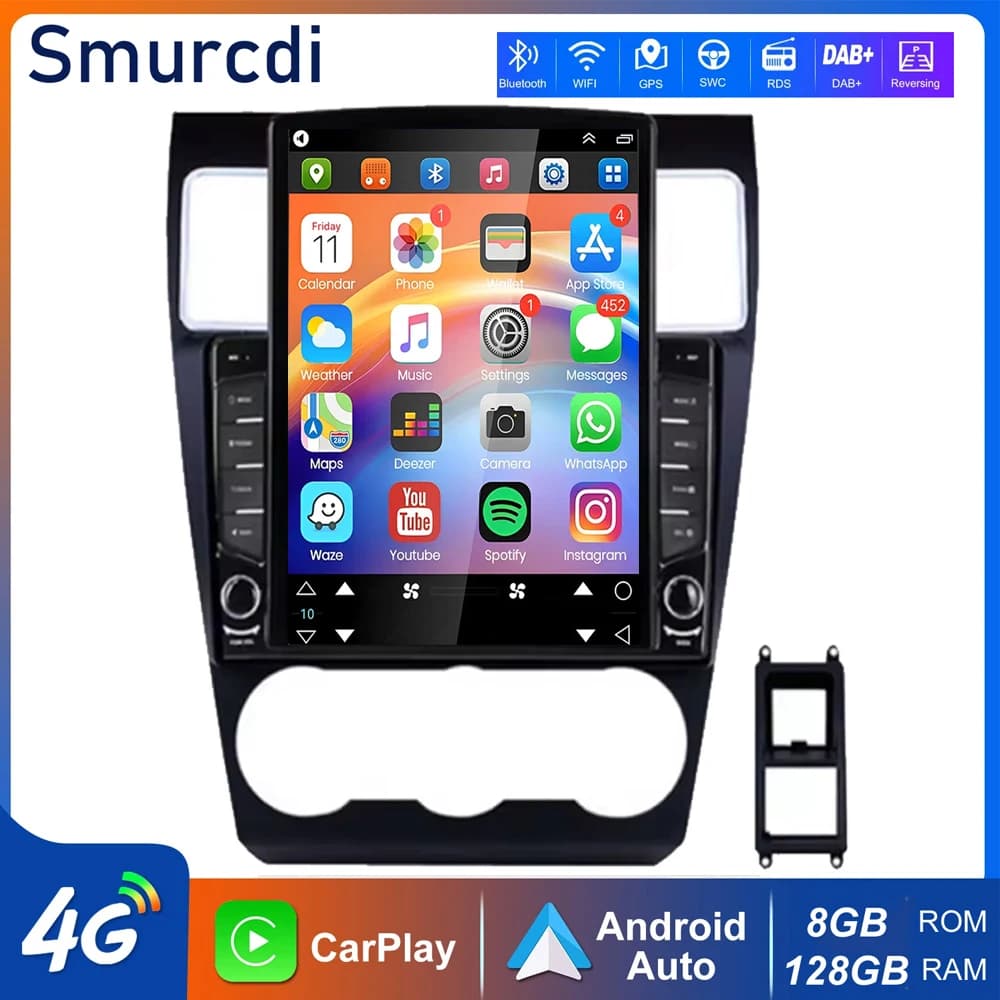 Autoradio Android 16 from 9.7 inches with Carplay Auto for Subaru Forester 4 SJ XV WRX 2013-2014, multimedia player, GPS navigator, WiFi, stereo.