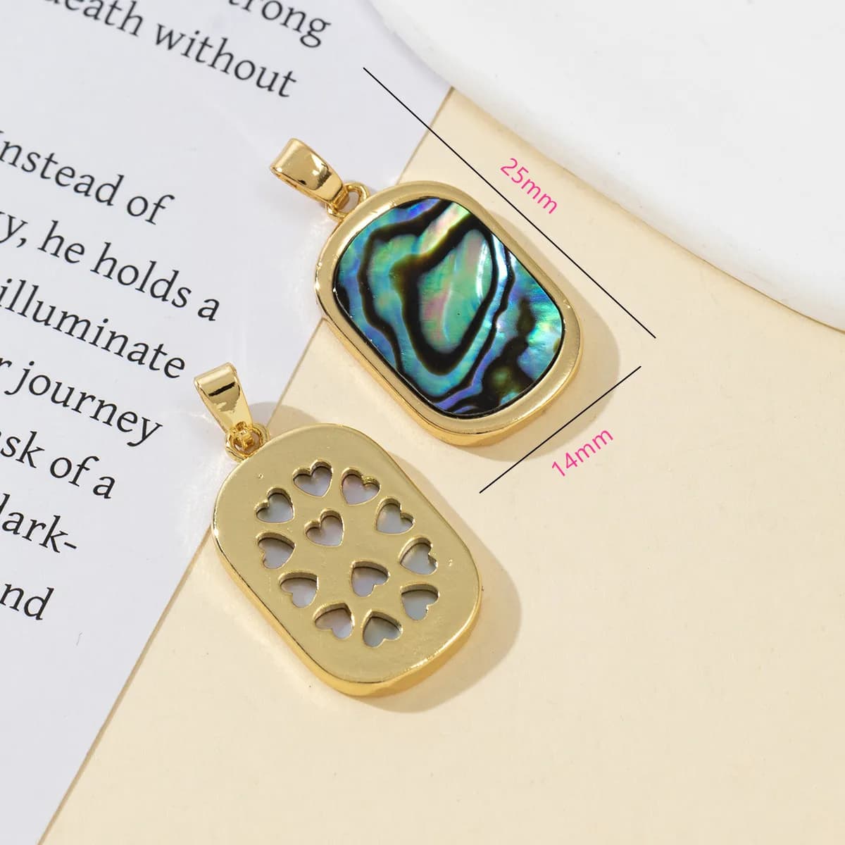1PC 14x25mm Ciondolo Conchiglia Naturale Quadrato Placcato Oro Bianco/Nero/Abalone Conchiglia Pendenti e Ciondoli per Fare Collana FAI DA TE Orecchini gioielli