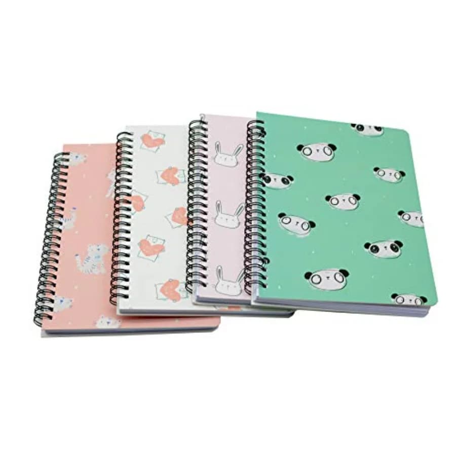4 Pack A5 Spiral Notebooks Journal Hardcover Planner 8.26 x 5.9 Inch 160 Pages Ruled Lined Notebook White Paper for Students Of