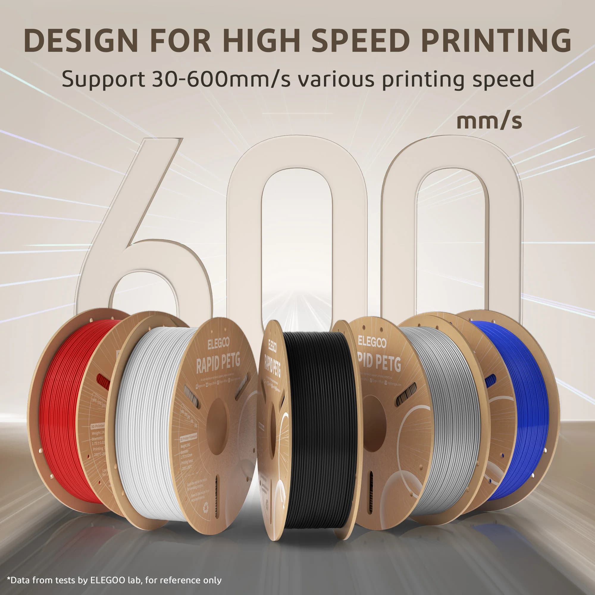 ELEGOO Rapid PETG Filament 1.75mm 2KG/4KG/5KG/10KG,High Speed 30-600mm/s 3D Printer Filament 1kg Fits for Most FDM 3D Printers