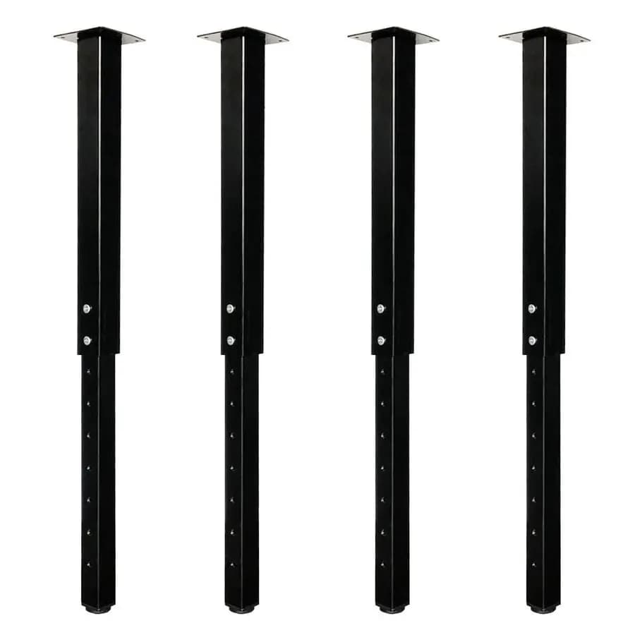 Gamba da tavolo quadrata regolabile, 2440 pollici, 60100 cm, gambe per tavolo personalizzate fai da te per casa e ufficio, set di 4 gambe per mobili, nero
