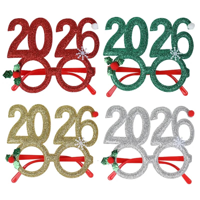 2026 Funny Digital Glasses Frame for Christmas New Year Eve Party Decoration Supplies Creative Photo Booth Prop Kids Gift Favors