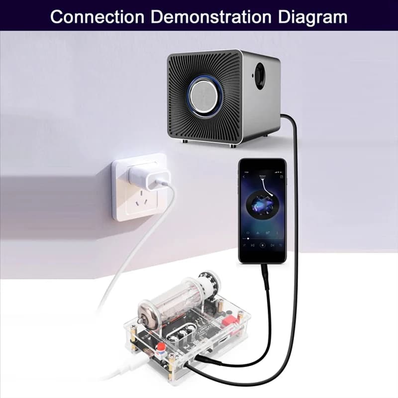 -A14E Scheda driver tubo elettronico USB a bassa tensione 6E2 Scheda indicatore livello misuratore VU nostalgico Luce ambientale per musica per auto
