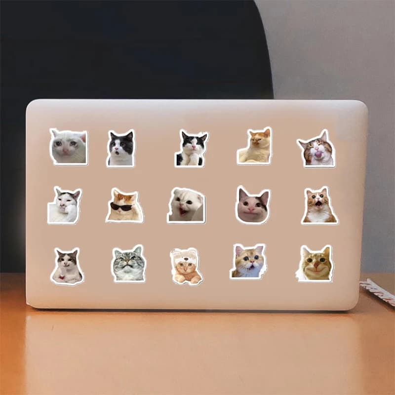 50 pezzi simpatico gatto emoji adesivi animali kawaii scrapbooking decalcomanie notebook bagagli laptop skateboard adesivi giocattoli per bambini regalo