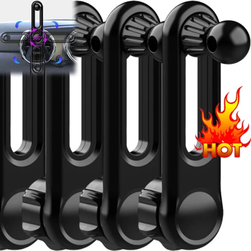 360° Rotating Telescopic Car Ball Head Phone Holder Car Air Vent Metal Hook Clip Upgrade Version 17mm Ball Head Base 1/2/3pcs