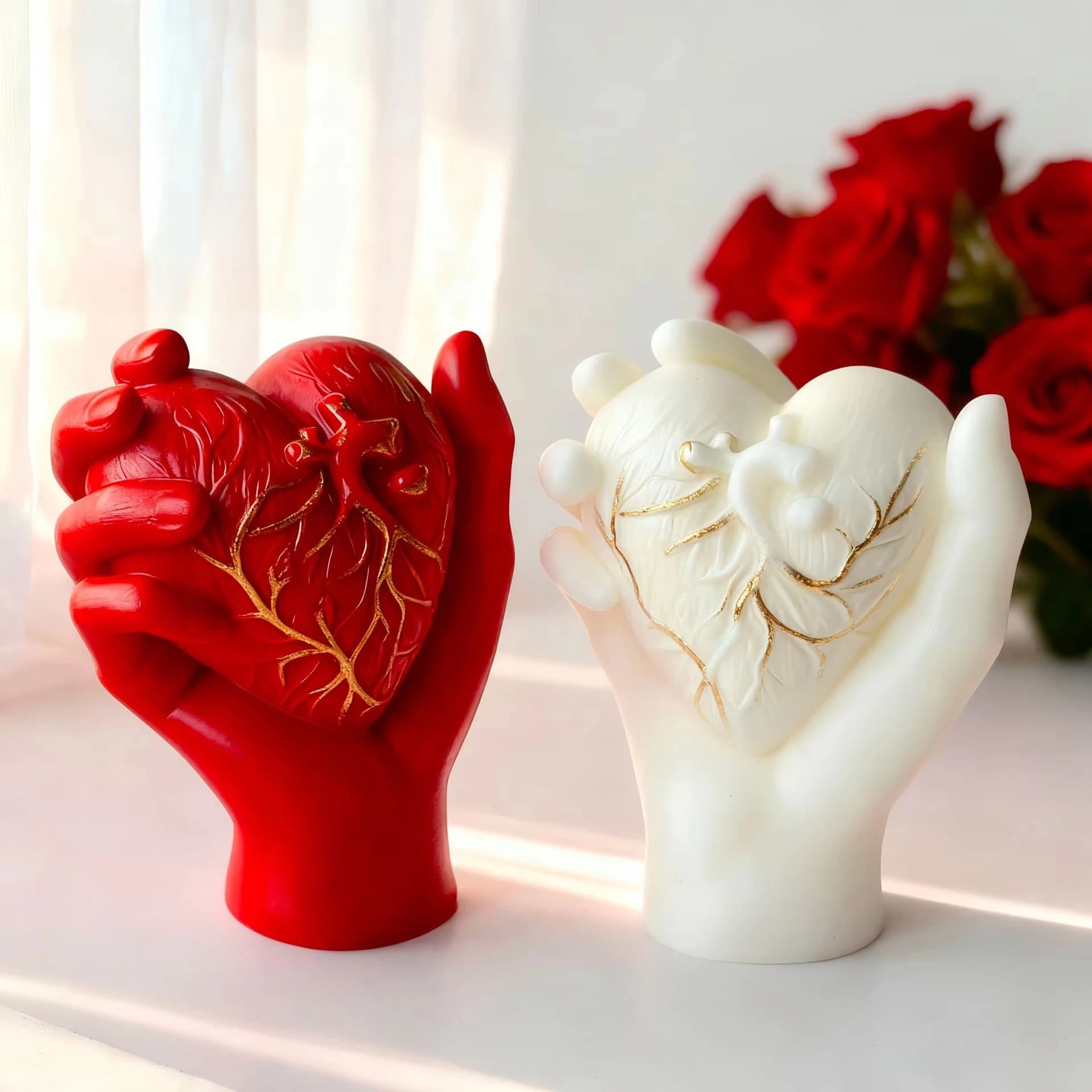 Halloween Hand Holding Heart Silicone Candle Mold Gift Handmade Soap Aromatherapy Craft Plaster Gypsum Mold