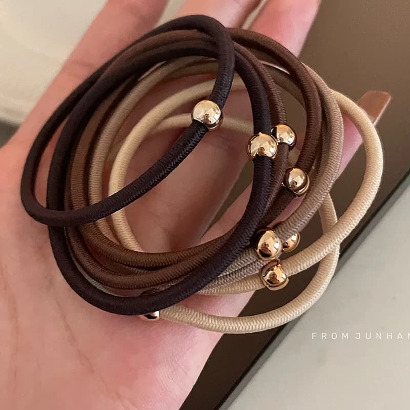 10 pieces of hair elastics for girls, hair bands, metal women, horsetail, hair accessories, hair band