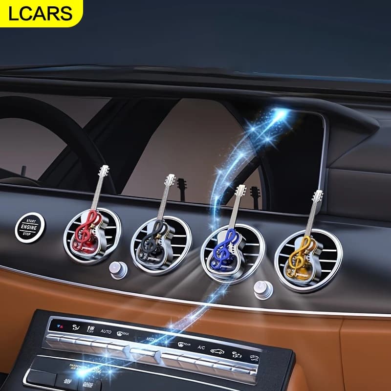Decorative Fragrance Diffuser for Lcars Air Bottles, Vacuum Bottle, No Perfume, Liquid-free Fragrance Container, Rechargeable and Reusable, Bottle for Auto Fragrances in Glass and ABS Electroplated, Clip Essential Oil Diffuser