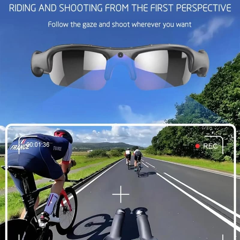 Occhiali da vista per sport all'aria aperta Occhiali da sole video WIFI 1080P Registratore fotografico e video intelligente per ciclismo Guida Escursionismo Pesca