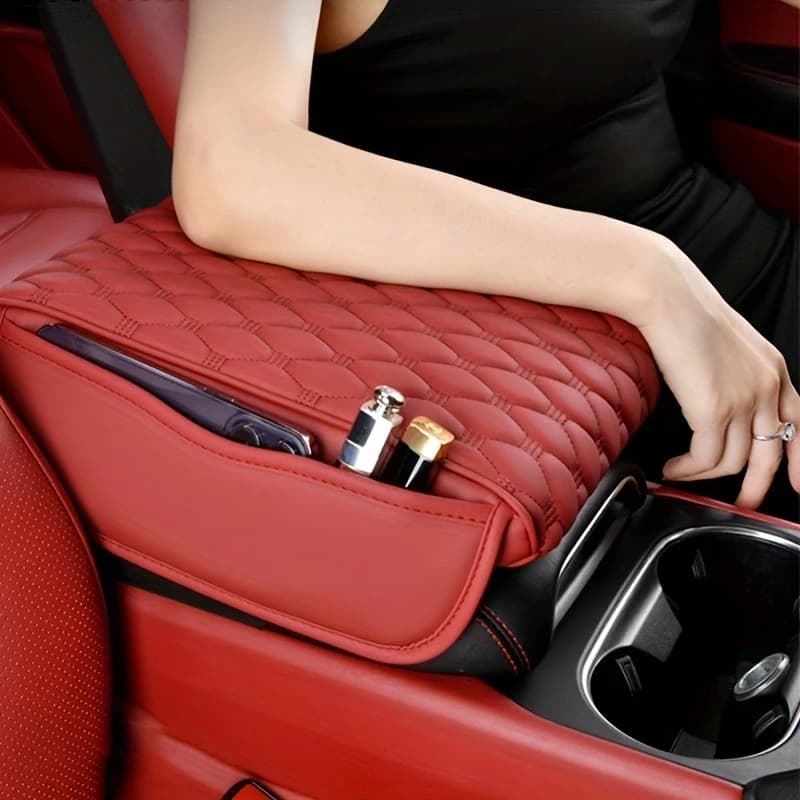 Car Armrest Pad Elbow Rest Cushion Cover with Storage Pocket Thicken Memory Foam Center Console Arm Rest Protector Mat 4 Styles