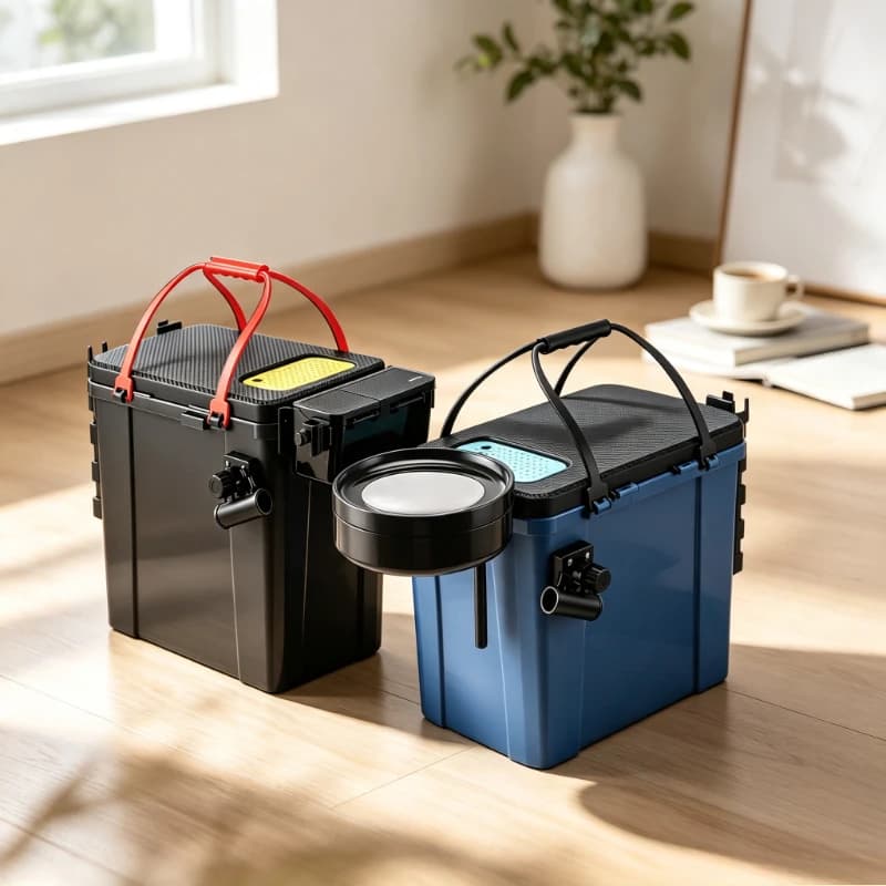 Plastic Fishing Tackle Box Portable Foldable Storage Bucket Seat Lightweight Outdoor Camping Gear Organizer Container with Lid