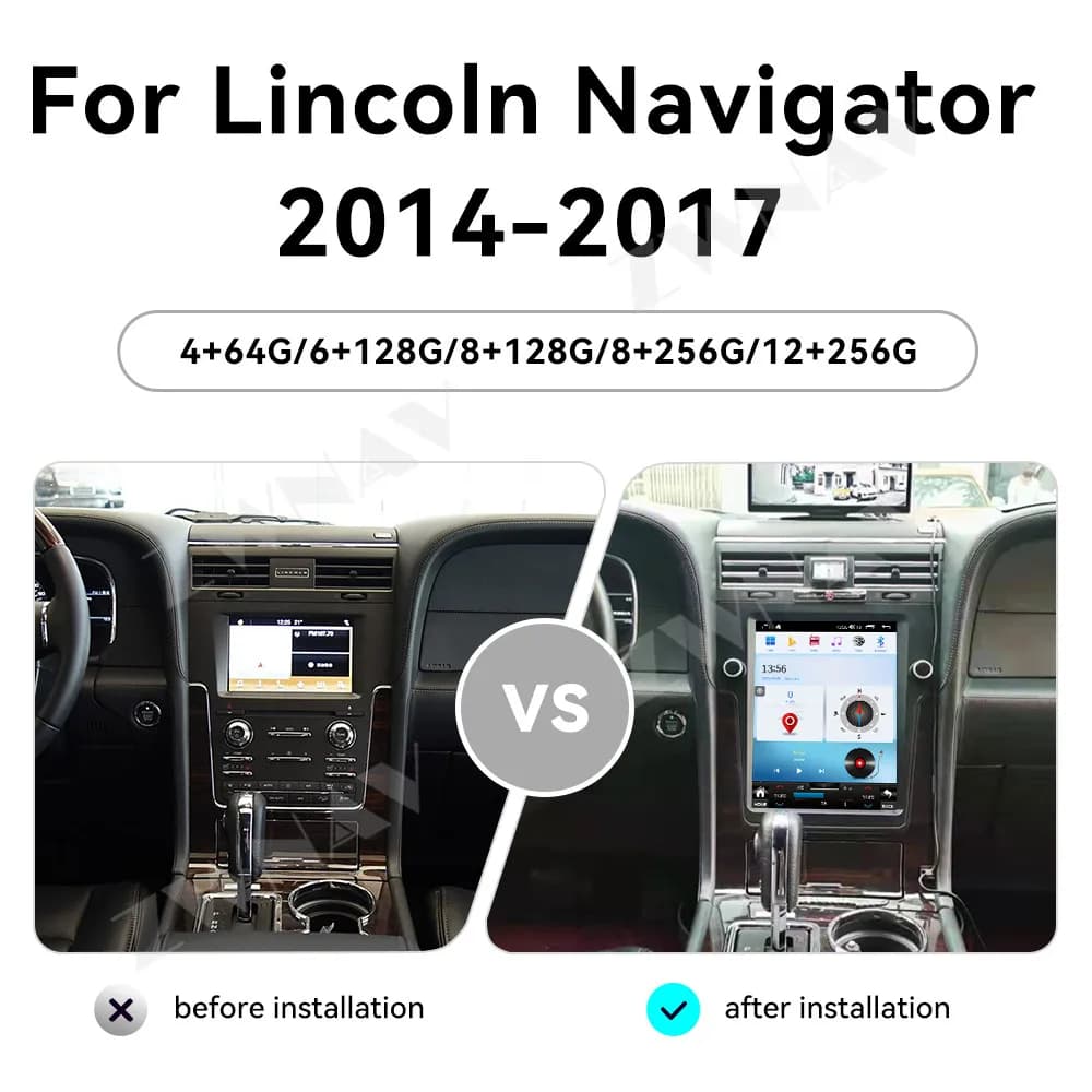 Android 13 GPS Navigation WIFI 4G Carplay 12.1 inch Touch Screen For Lincoln Navigator 2014-2017 Car Multimedia Player Head Unit