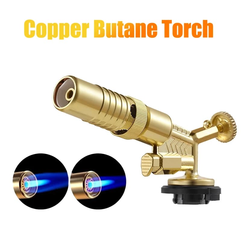 🌟Portable Welding Gas Torch Flame Nozzle Butane Burner Outdoor Camp BBQ Lighter Flamethrower Kitchen Supplies Welding Equipment