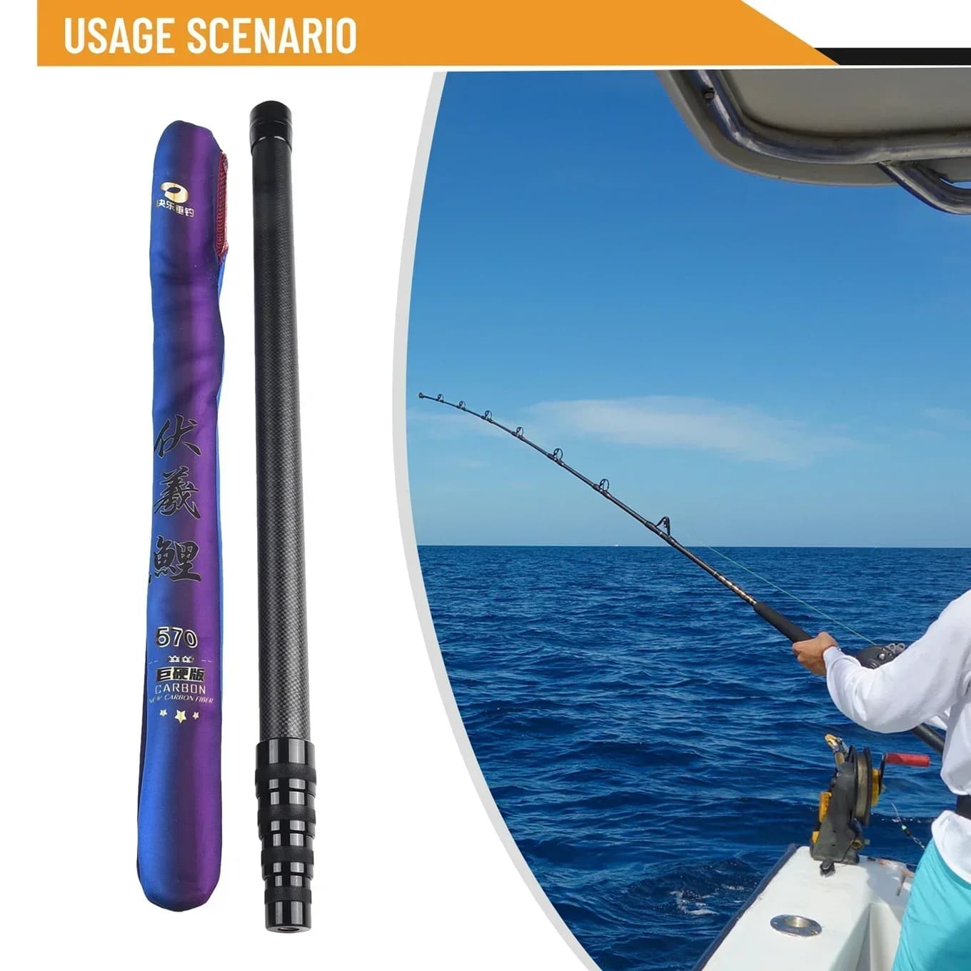 Asta da guadino da pesca telescopica in fibra di carbonio Manico per pesce Pali pieghevoli Parti da pesca portatili opzionali di dimensioni multiple