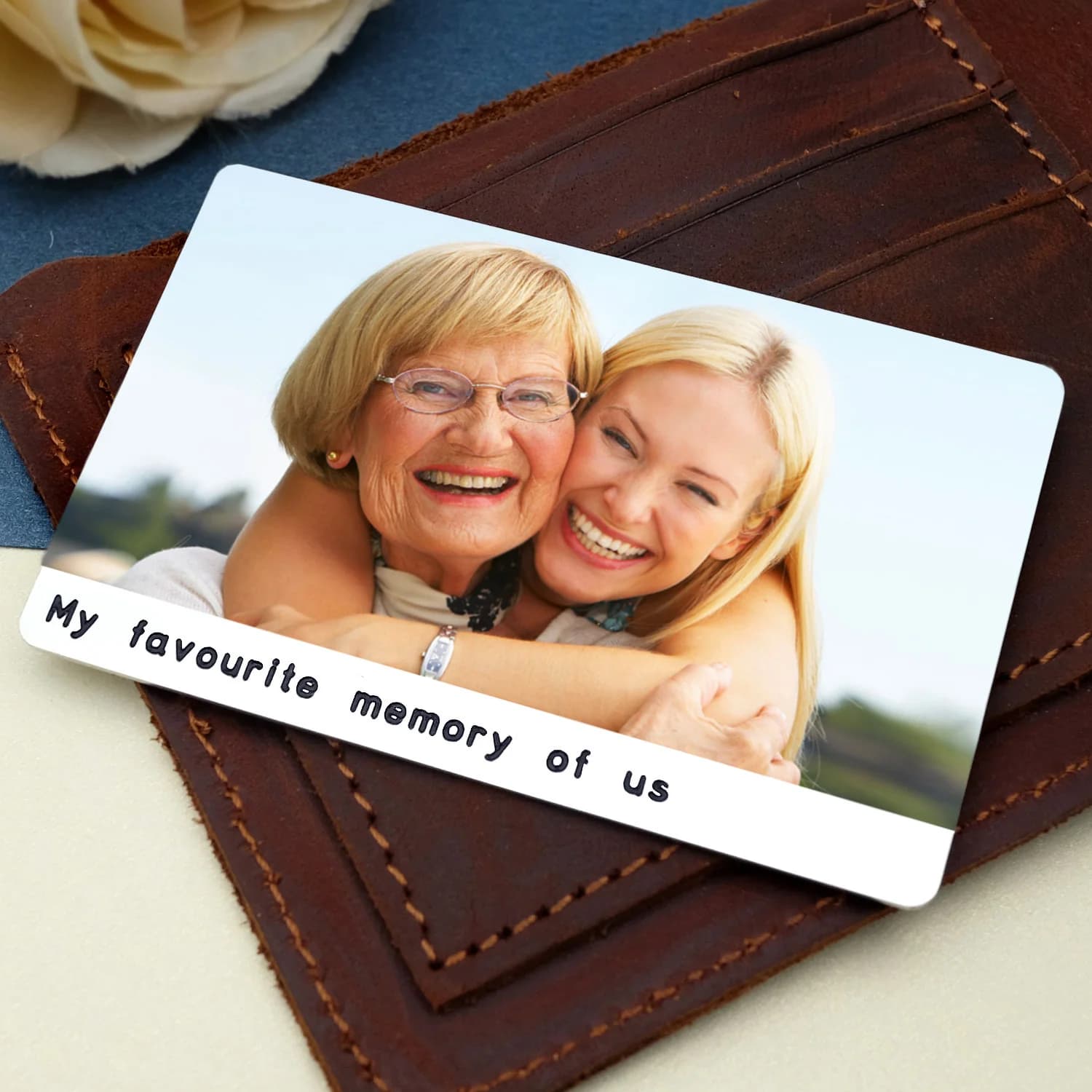 Custom Photo Wallet Insert Card,Engraved Wallet Insert Card with Picture for Husband,Personalized Gift for Him,Father's Day Gift