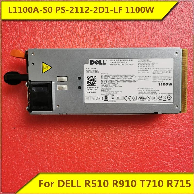 L1100A-S0 PS-2112-2D1-LF 1100W 12V -89A alimentatore 0TCVRR 0Y613G 1Y45R GVHPX originale Per DELL R510 R910 T710 R715 server