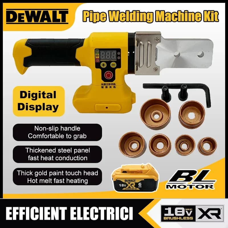 Saldatrice Elettrica Dewalt per Tubi, Macchina per Saldatura Senza Fili, Ferro da Saldatura per PPR PE, Saldatore per Tubi in Plastica PP, Riscaldatore a Fusione a Caldo