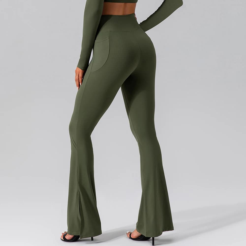 Pantaloni svasati da donna Pantaloni a gamba larga a vita alta Leggings Push Up Allenamento in palestra Yoga Leggings elastici Fitness Pantaloni a zampa d'elefante Abbigliamento sportivo