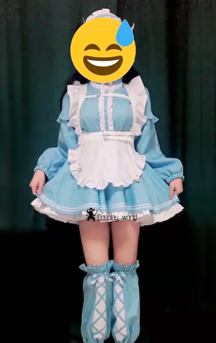 Costume Cosplay Mayuzumi Fuyuko THE IDOLM@STER SHINY COLORS, Nuovo Vestito Lolita Blu Dolce per Ragazze, Uniforme da Spiaggia per Festa di Halloween
