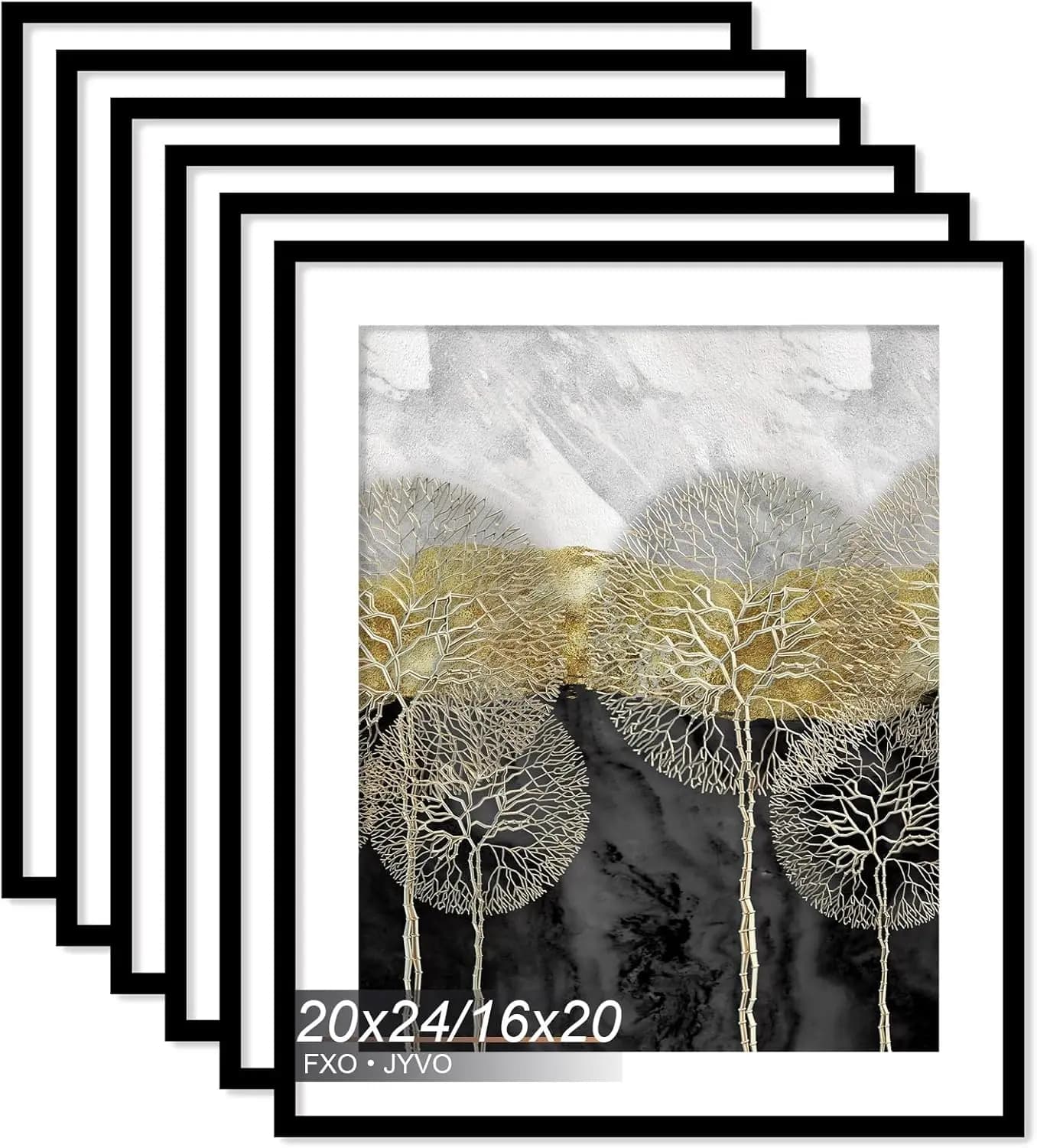 Set of 6 20x24 frames, for Exposing Poster 16x20 with Passepartout or 20x24 Without Passepartout, Light and Highly Transparent