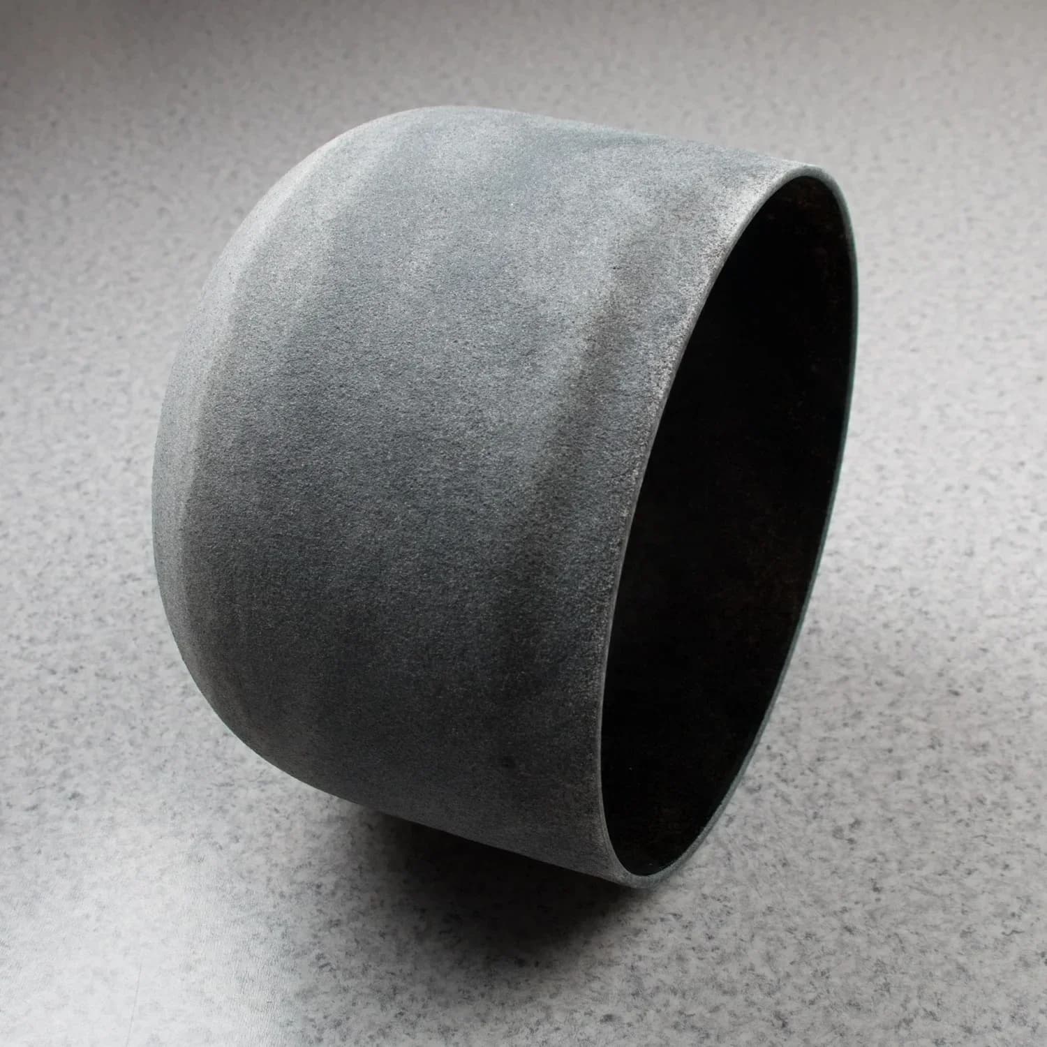 Hye-eun 10 inch Obsidian Gemstone Black Fusion Frosted Quartz Crystal Singing Bowl Rubber Mallet and O-Ring included