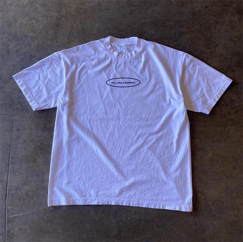 Pure Cotton 260g Heavyweight Short Sleeve T-Shirt Simple Letter Ins American Style Versatile Casual Summer Spring Autumn Wear