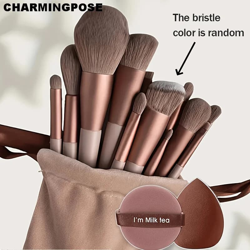 Set di 15 Pennelli Professionali per Trucco, Setole Sintetiche Morbide per Fondotinta, Cipria, Blush e Ombretto, Kit Cosmetico Completo
