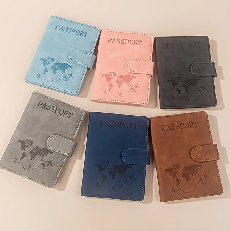 Porta passaporto RFID da viaggio per donna/uomo, grazioso portafoglio per passaporto con blocco RFID e scomparti per carte, custodia/cover per passaporto RFID, portafoglio da viaggio
