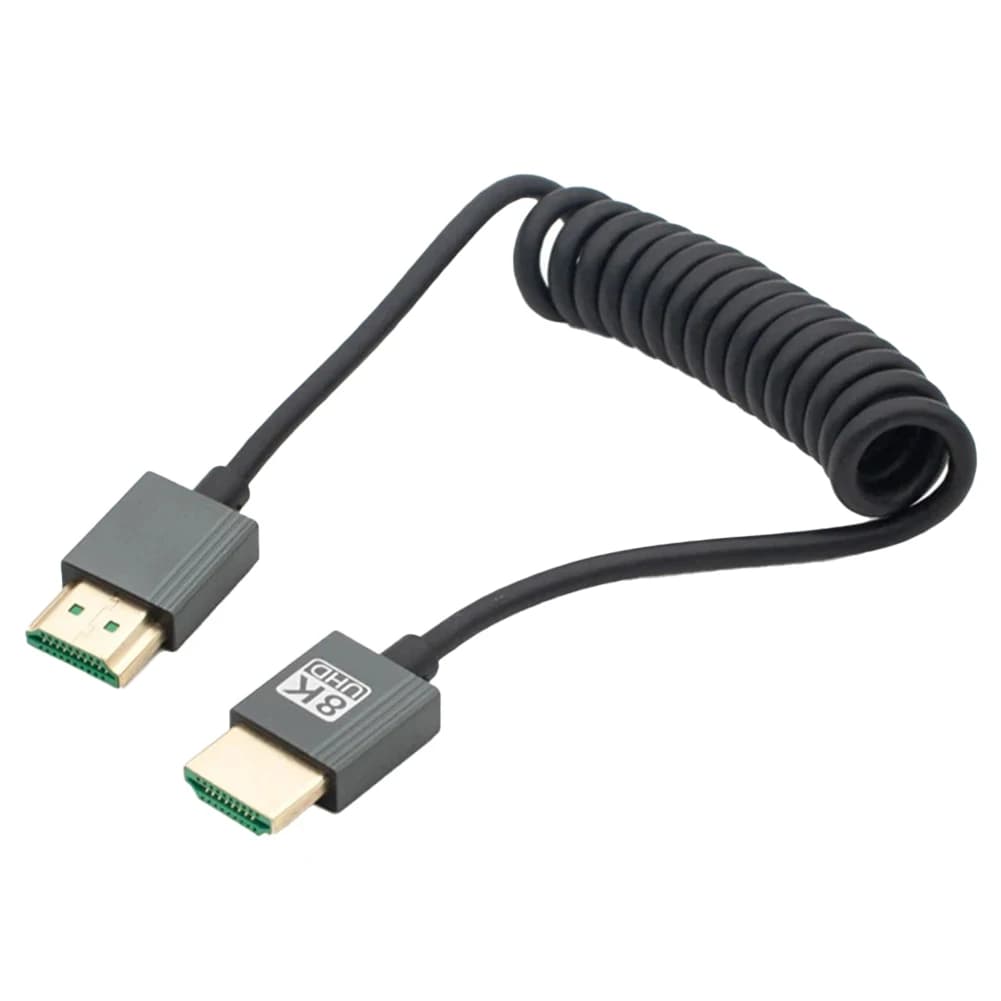 Cavo HDMI compatibile con 8K Ultra HD, cavo a spirale compatibile con HDMI, cavo HDMI 2.1 compatibile con 48 Gbps, convertitore di estensione 8K@60Hz 4K@120Hz