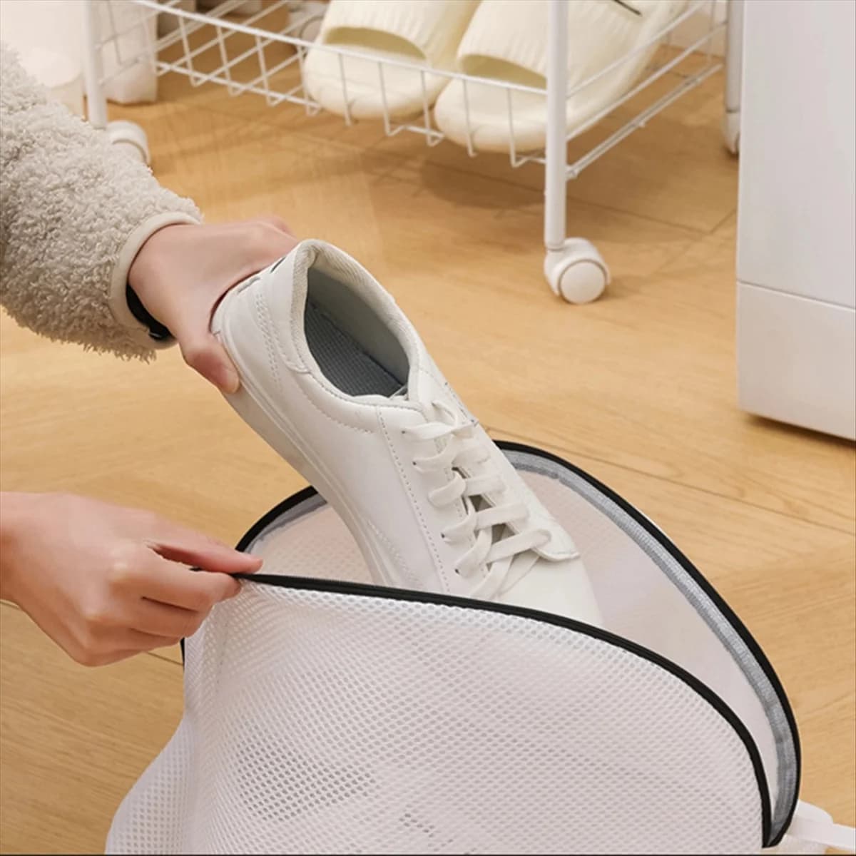 AT13 2 bags for washing shoes, premium linen bag for shoes/bass for washing machine with zipper