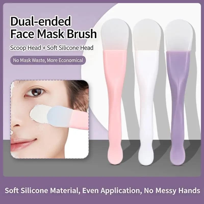 【M】1/2/3Pcs Dual Ended Silicone Mask Brush - Face Cleaning Scraper Reusable Mud Applicator Beauty Tools for Women Daily Use