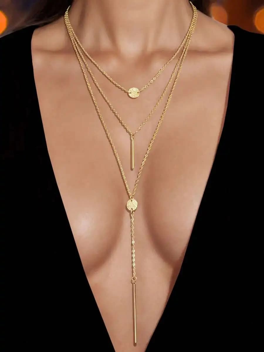 1pc Stylish Multi-Layer Long Necklace for Everyday Wear