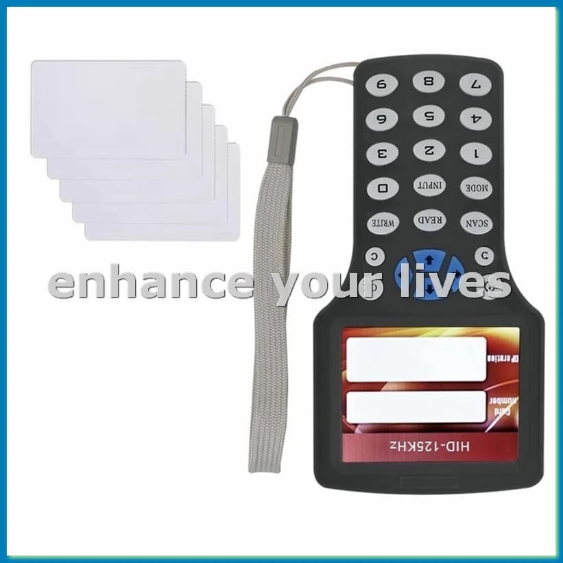 Duplicatore per lettore di smart card NFC RFID a 10 frequenze + 5XCUID Card 125K 13,56 MHz RFID Copiatrice Replicator-VVNB