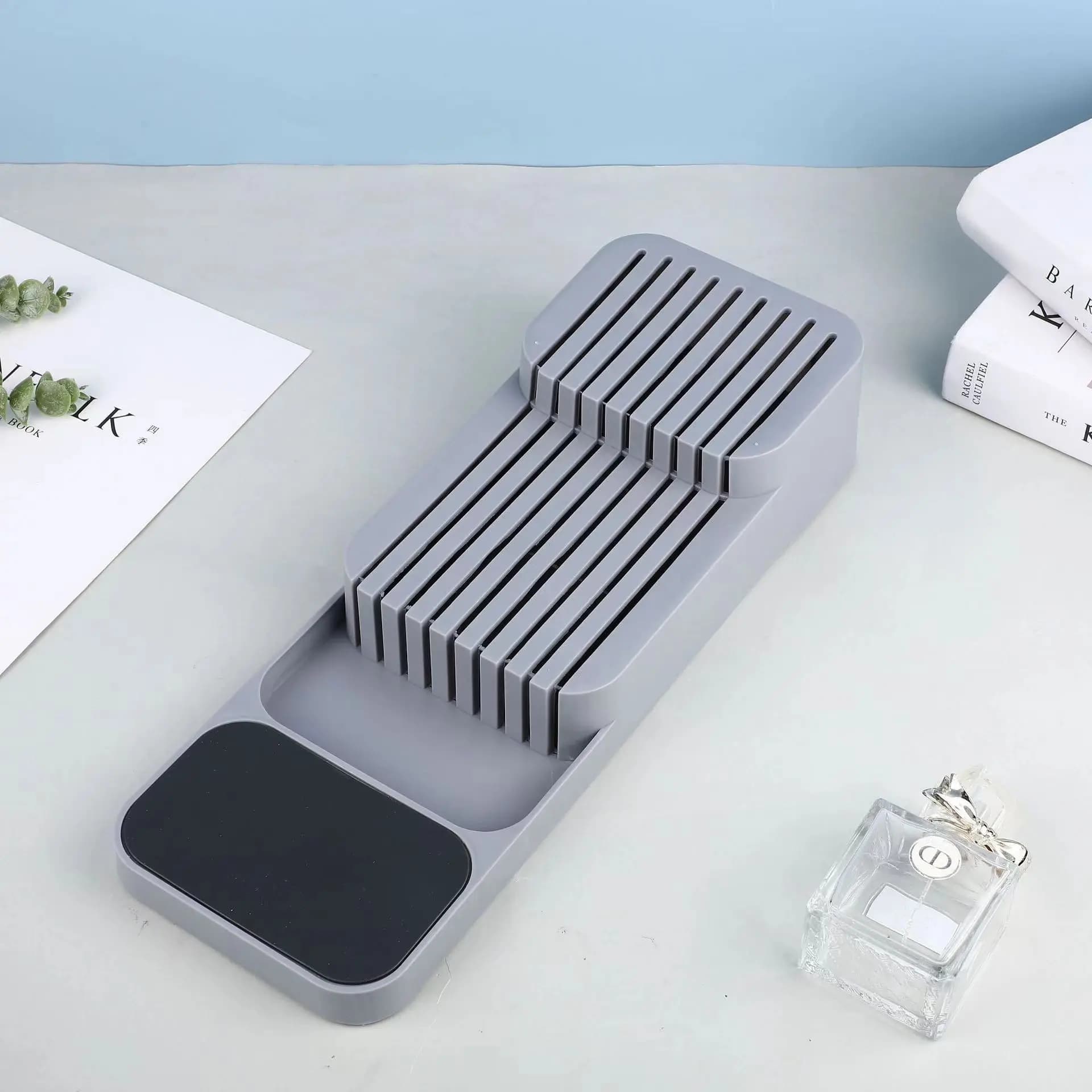 Storage and Drawer Organizer Knife Storage Box Kitchen Drawer Cutlery Storage Tray Knife Holder Organizer Knife