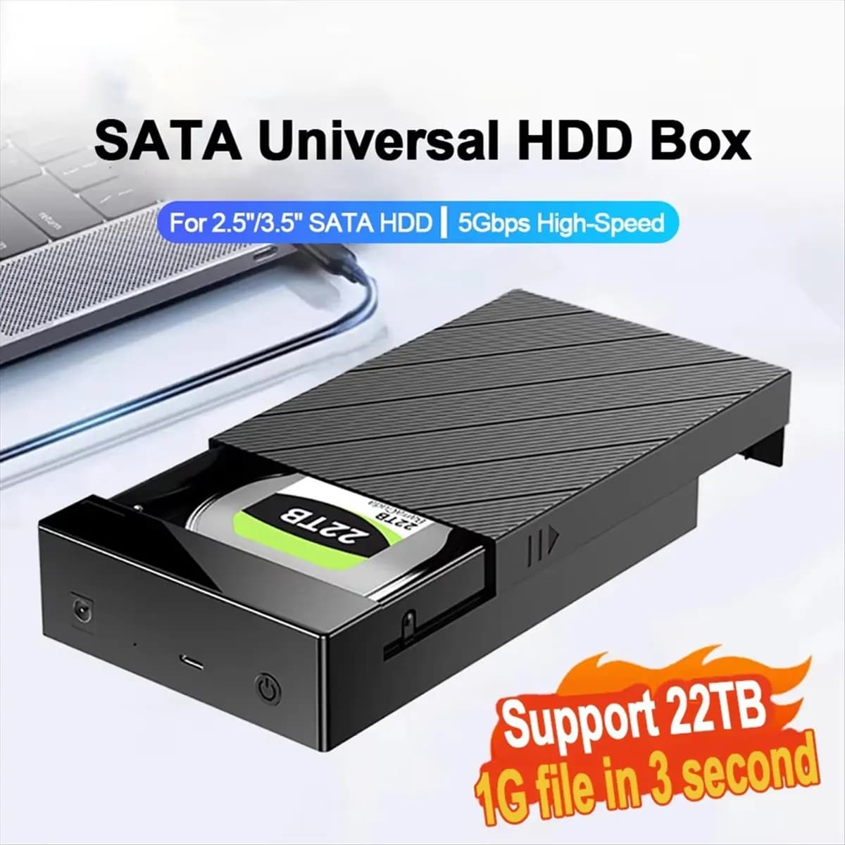 Custodia per disco rigido esterno ABAN da 2,5/3,5 pollici USB 3.0 Installazione senza attrezzi per disco rigido USB per laptop Spina americana