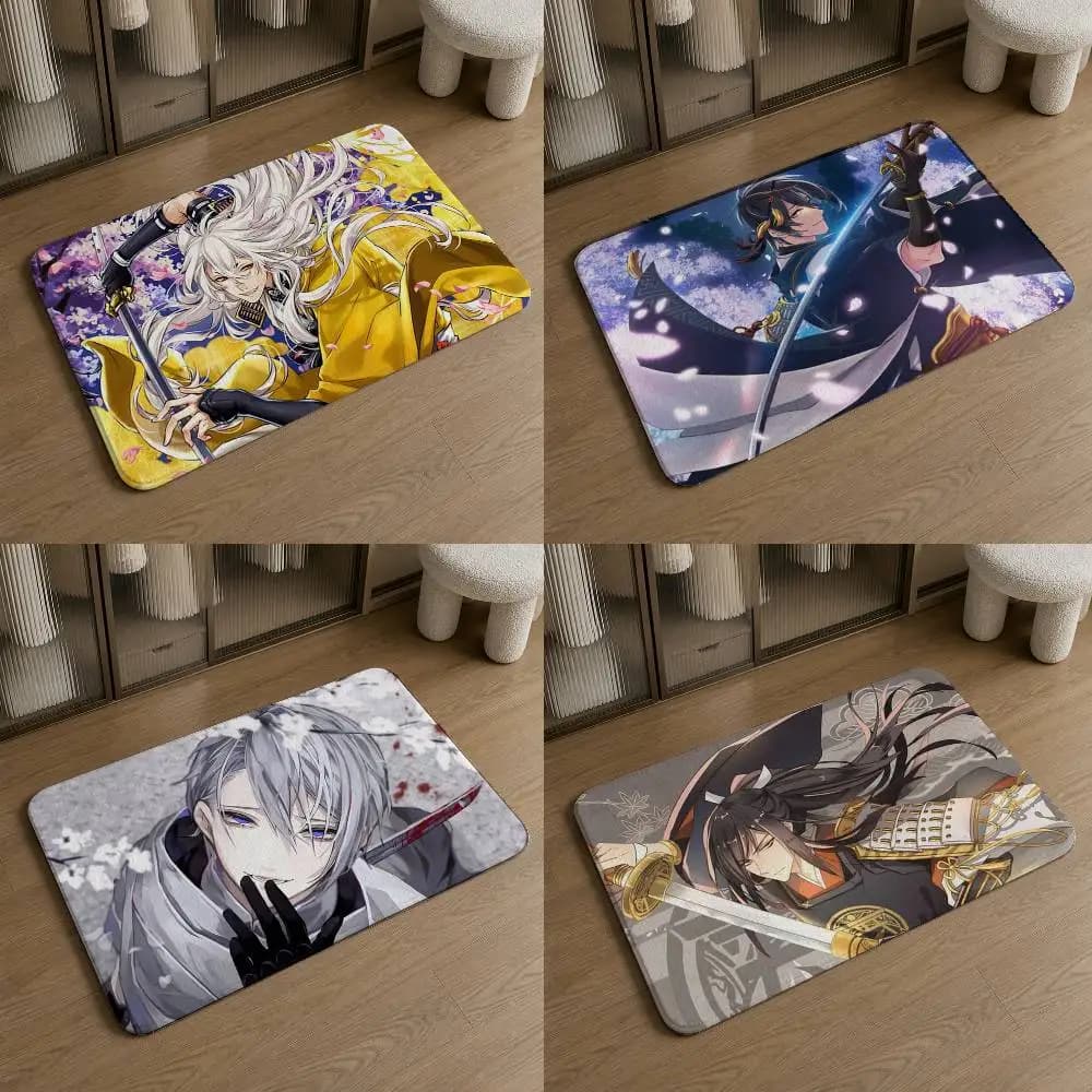 Touken Ranbu Anime Pattern Soft Washable Non-Slip Doormat for Indoor and Outdoor Home Decor