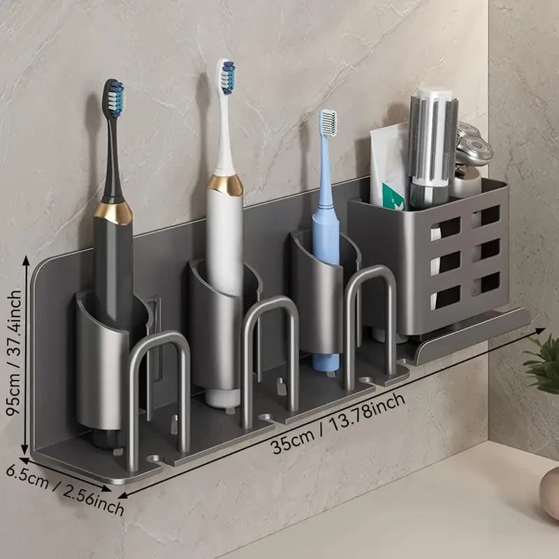 Electric Toothbrush holder in aluminium material without drilling cup holder for shaving for bathroom tools