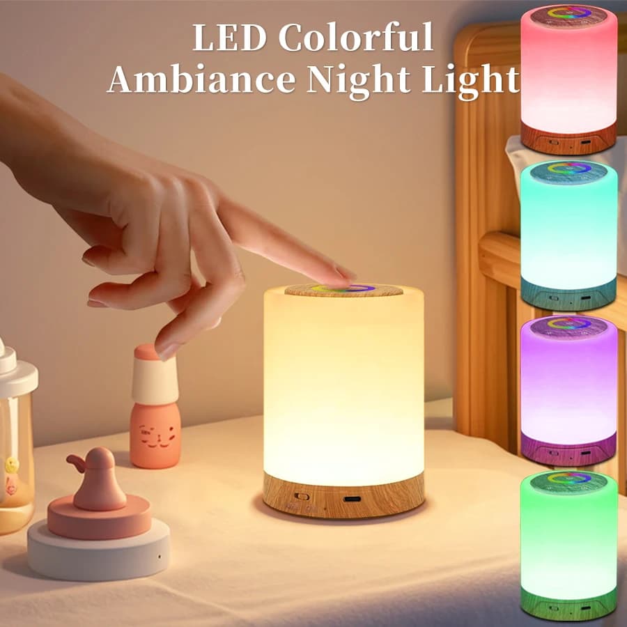 Lampada da tavolo a LED ricaricabile con luce notturna RGB, colore dimmerabile tramite interruttore tattile, funzione timer per la lettura della scrivania ambientale della camera da letto