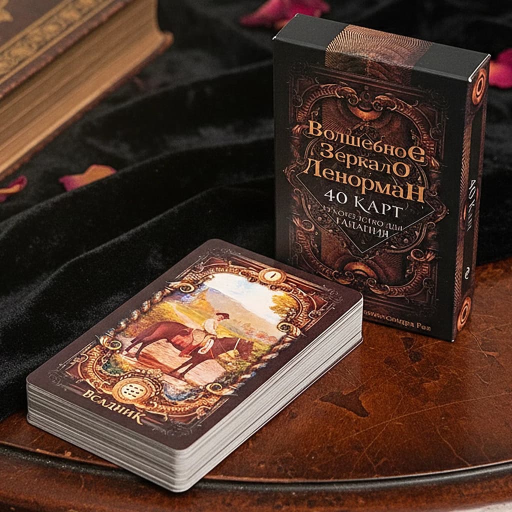Magic Mirror Lenormand, un sistema di divinazione deluxe a 40 carte (36 carte Lenormand + 4 carte extra) in lingua russa 9*6 cm