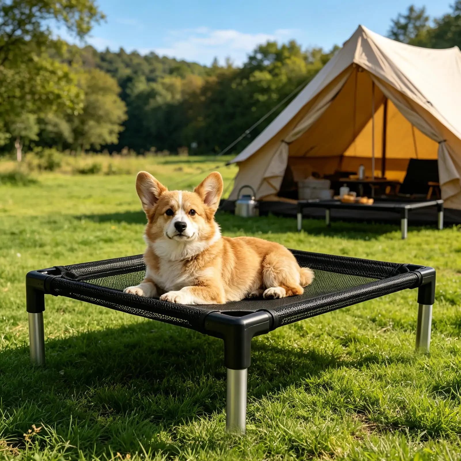 Elevated Dog Bed Breathable Mesh Washable Portable Cot Heavy Duty Raised Outdoor Dog Bed for Camping Travel Car Patio Yard