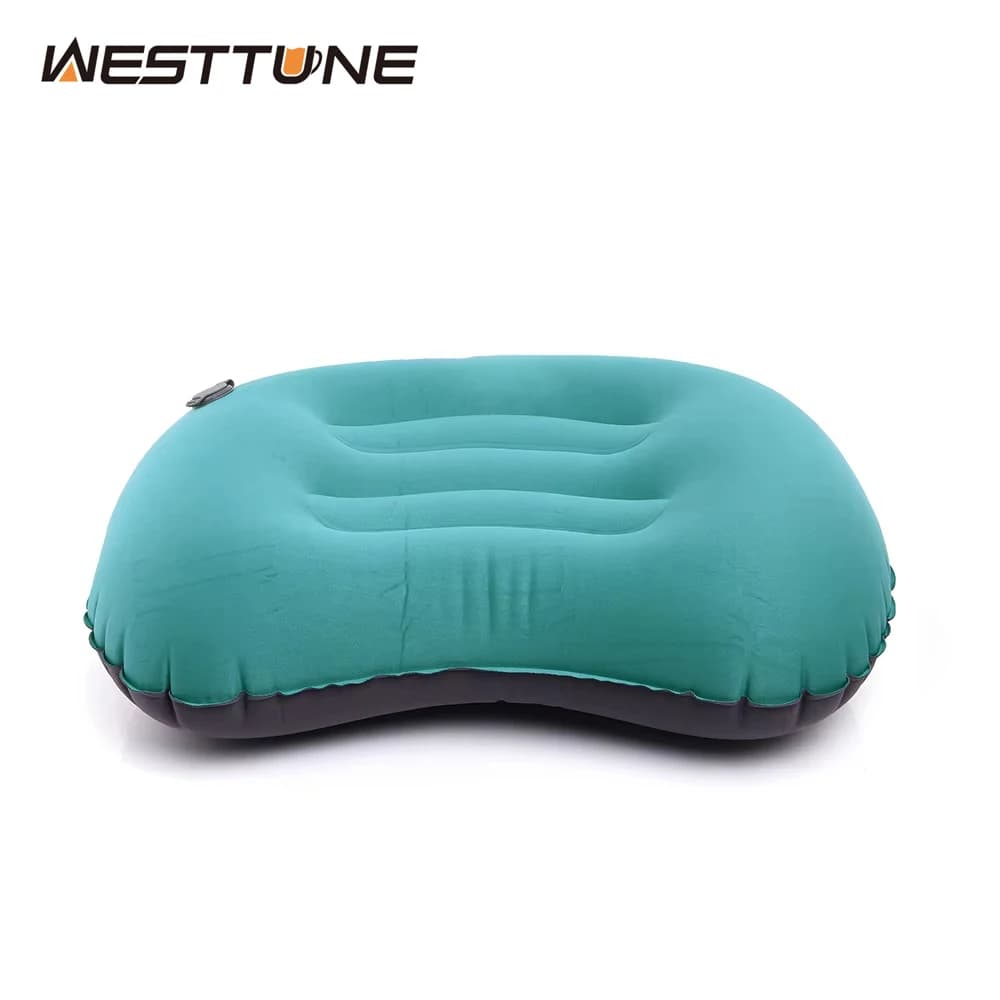 WESTTUNE Cuscino gonfiabile portatile Cuscino da viaggio da campeggio ultraleggero Equipaggiamento protettivo per dormire all'aperto per supporto lombare e collo