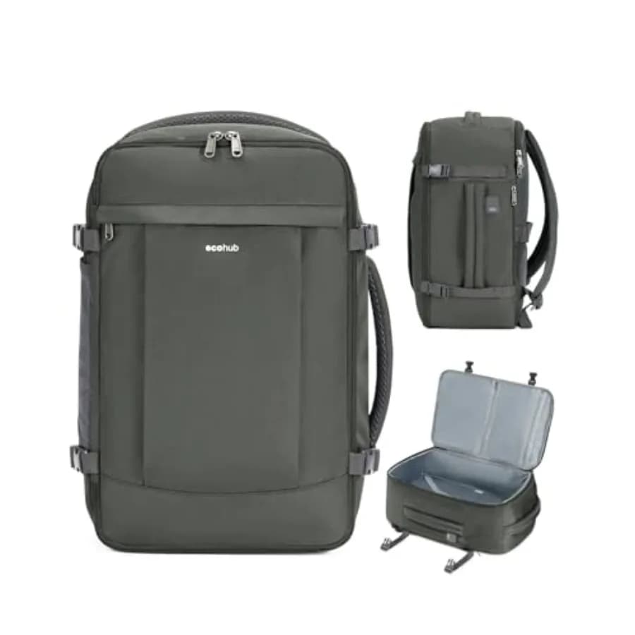 Travel Backpack for Men Women, Carry on Backpack with USB Charging Hole, Spirit Airlines Personal Item Bag Flight Approved, 15.