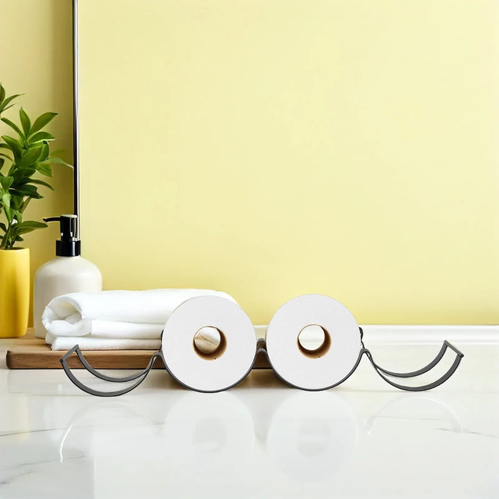 Portarotolo da Parete per Bagno a Forma di Nuvola, in Metallo Nero, Organizzatore Decorativo per Carta Igienica a Onda